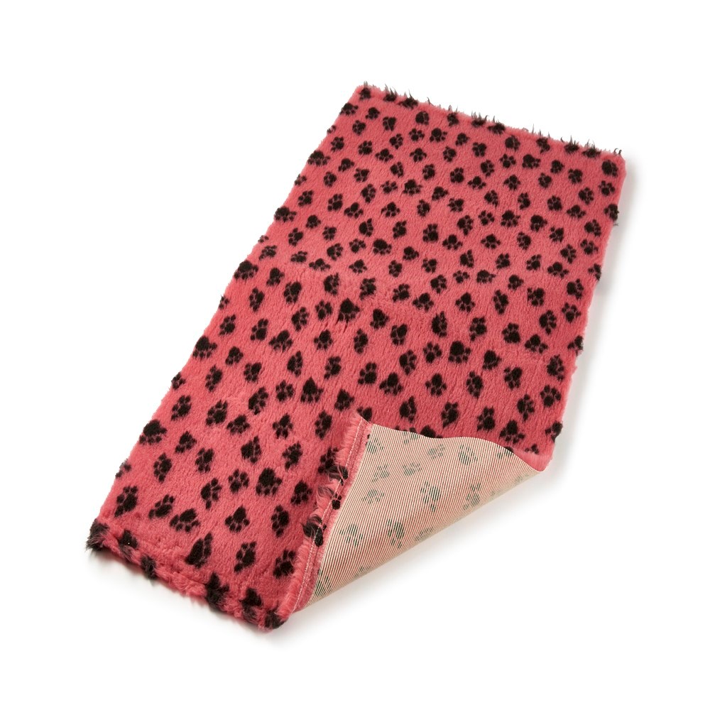 Bronte Dusky Pink Paw Print Dog Bed Fleece 75 X 100cm