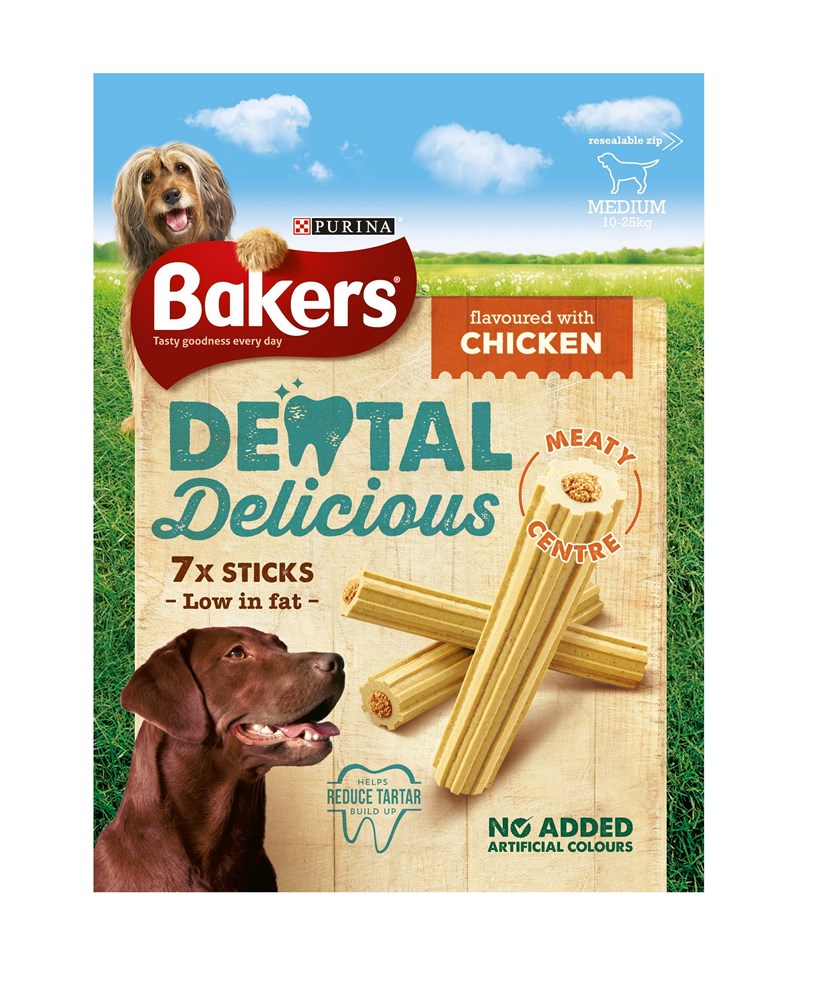 Bakers Dental Delicious Chicken Medium Dog 200g