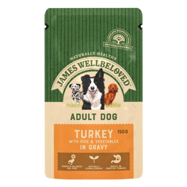 James Wellbeloved Dog Pouch Adult Turkey and Rice 150g