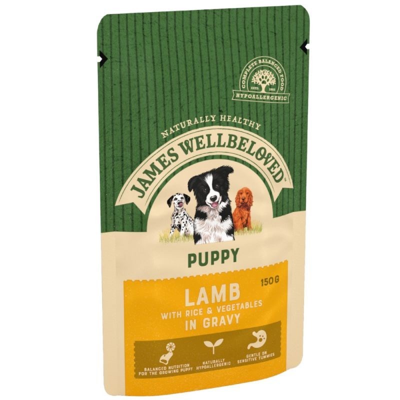 James Wellbeloved Puppy Pouch Lamb and Rice 150g
