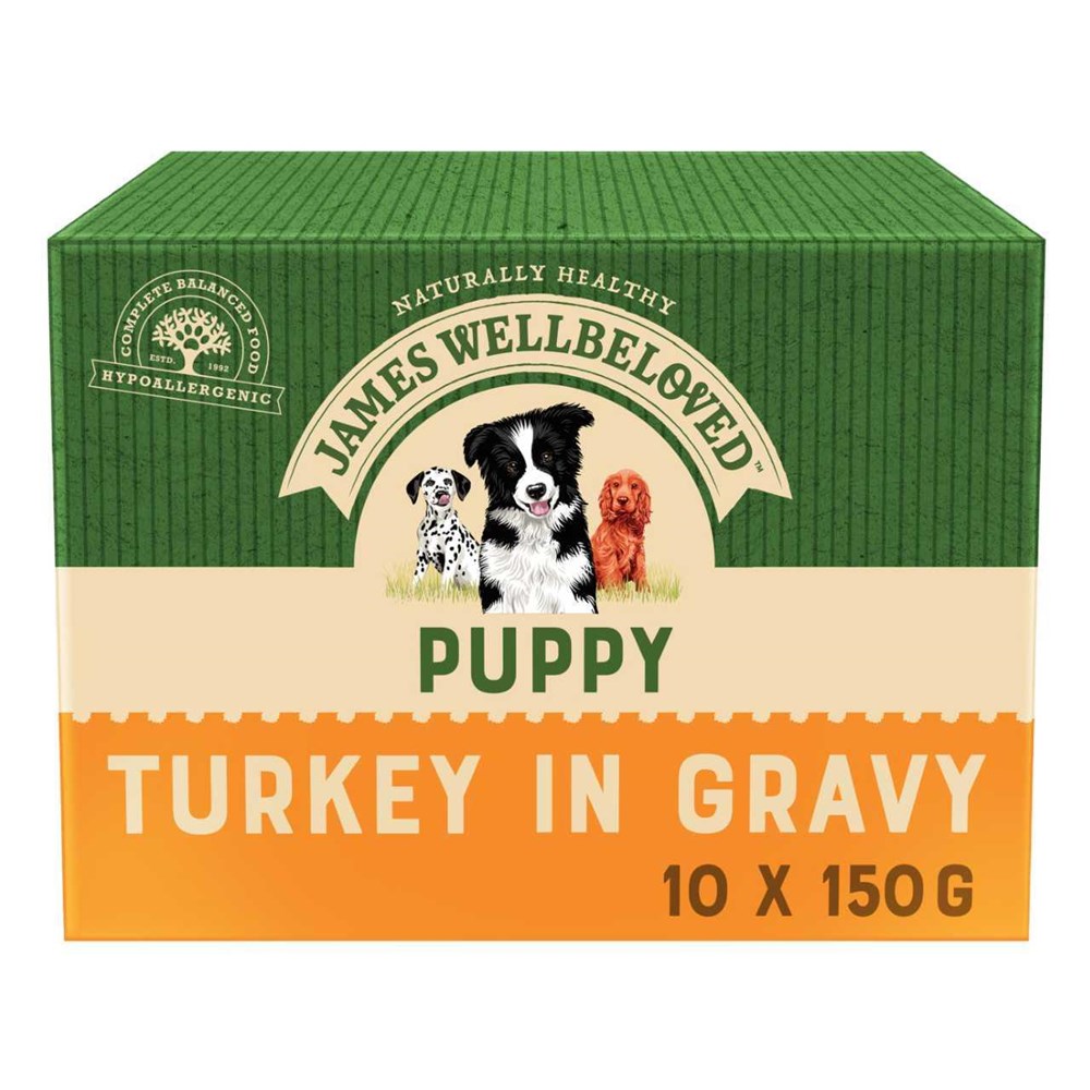 James Wellbeloved Puppy Pouch Turkey and Rice 10x150g