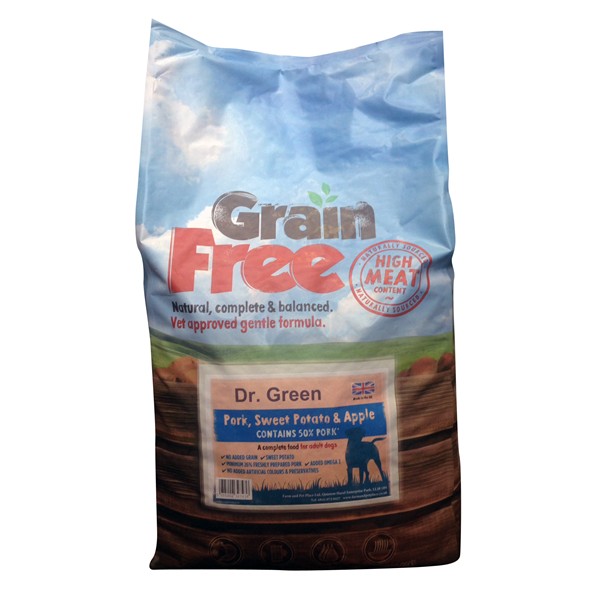 Dr Green Grain Free Pork & Sweet Potato Dog Food 12kg