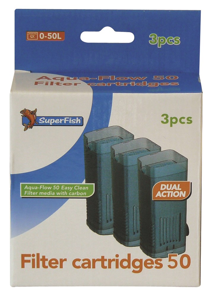Superfish Aqua Flow 50 Filter Easy Click Cartridge 3 Pack
