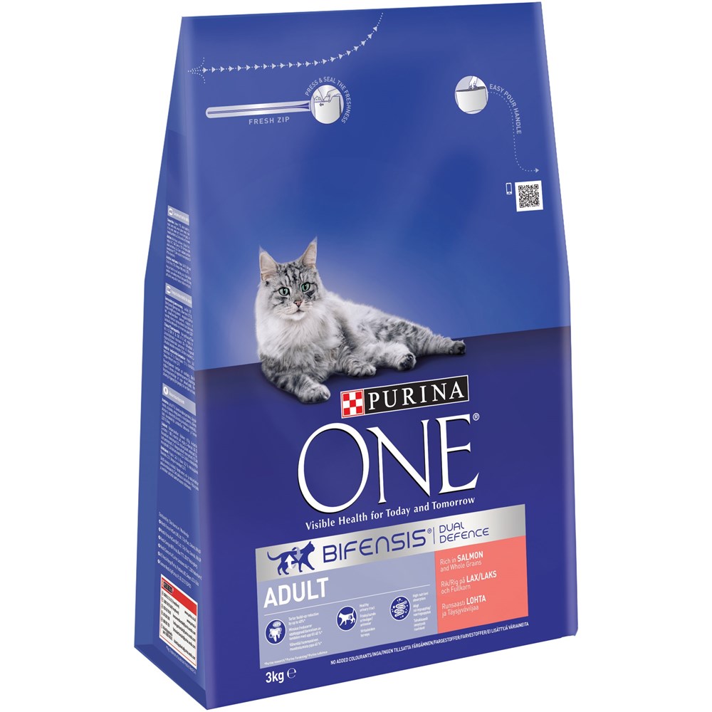 One Adult Cat Salmon and Whole Grains 3kg Purina One Farm & Pet Place