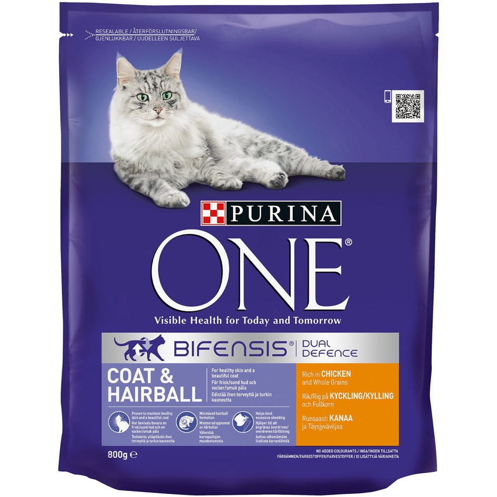 One Coat and Hairball Cat Chicken 800g Purina One Farm & Pet Place