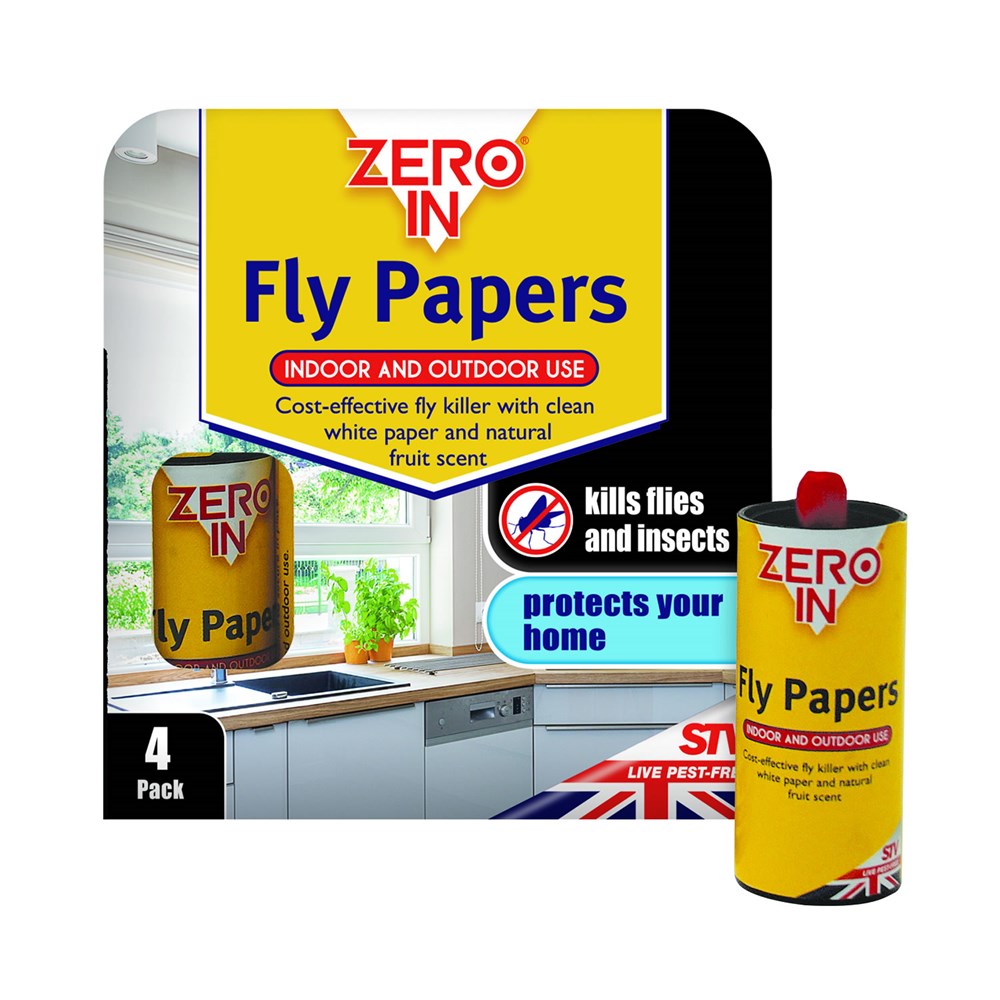 Zero In Fly Papers - 4 Pack