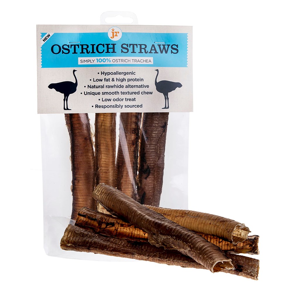 Ostrich Straws Dog Treat 4pk