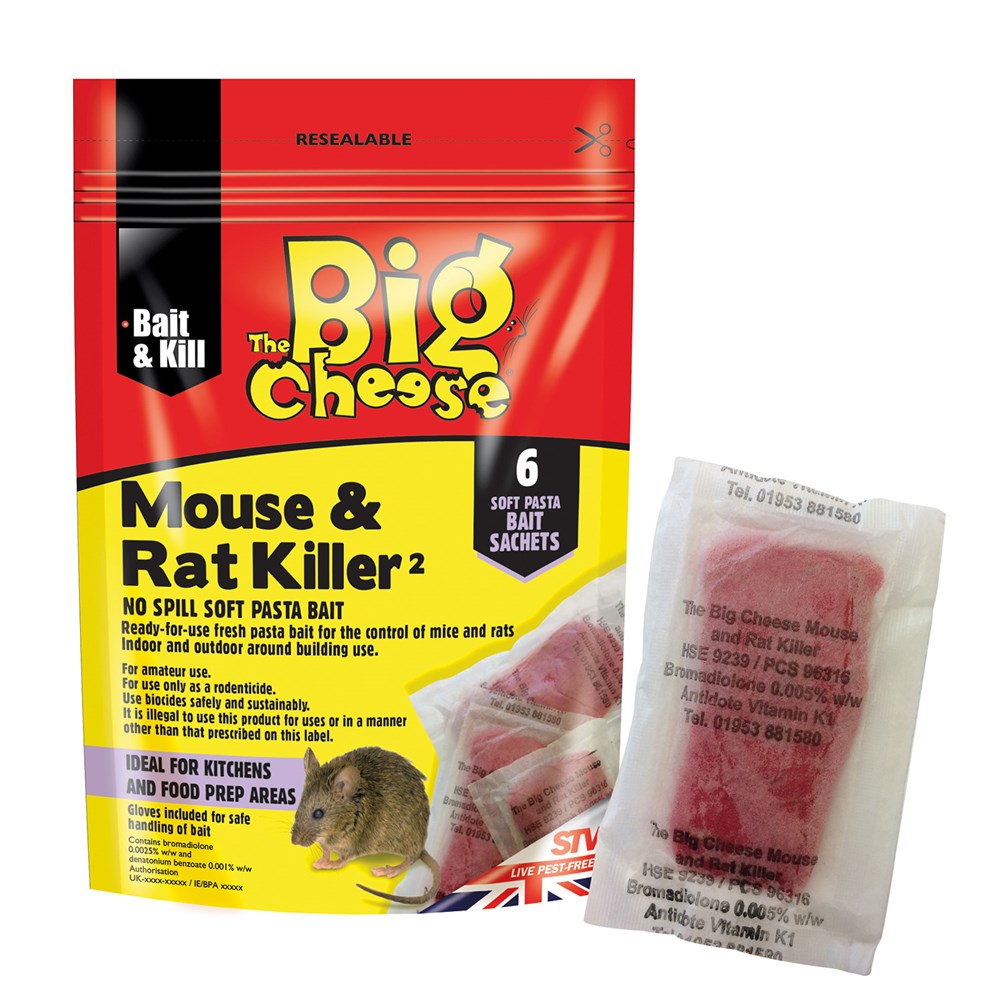 The Big Cheese Mouse & Rat Killer II Pasta Bait - 6 Sachet