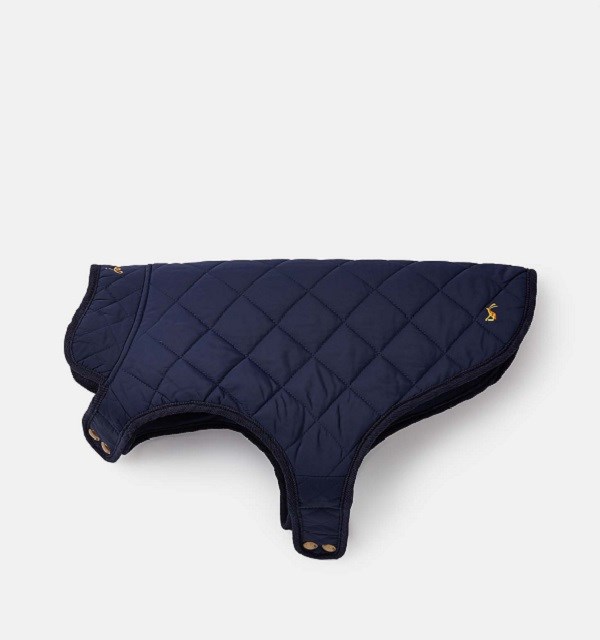Joules Navy Quilted Dog Coat Small