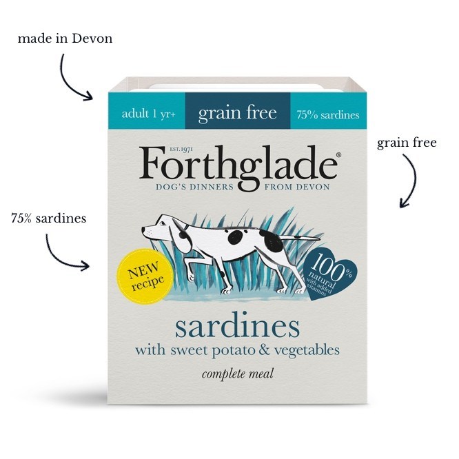 Forthglade Complete Meal Sardines Sweet Potato and Vegetables G/F 395g