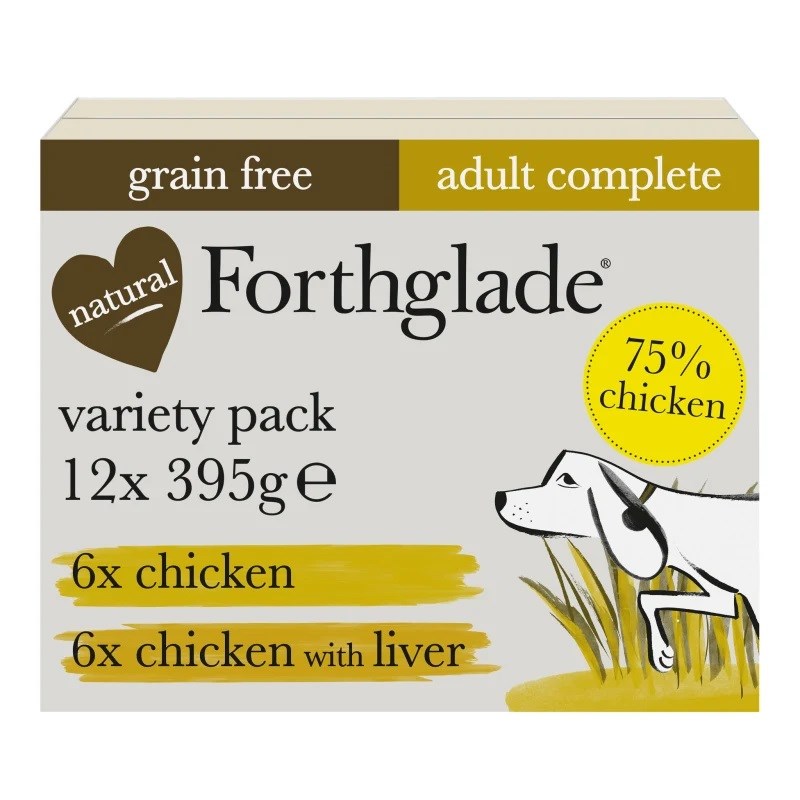 Forthglade Complete Meal Poultry Variety Grain Free Multicase 12x395g