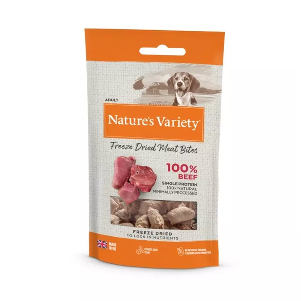 Nature's Variety Freeze Dried Meat Bites Dog Beef 20g