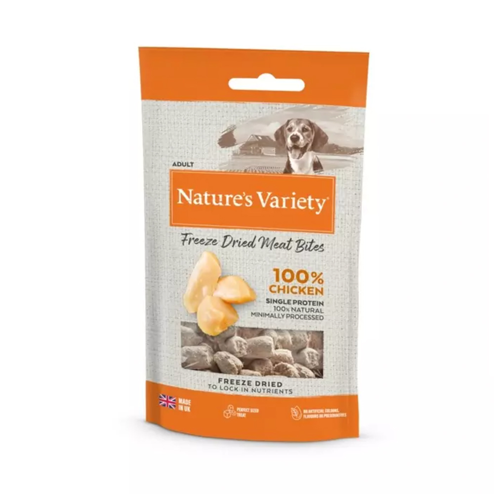 Nature's Variety Freeze Dried Meat Bites Dog Chicken 20g
