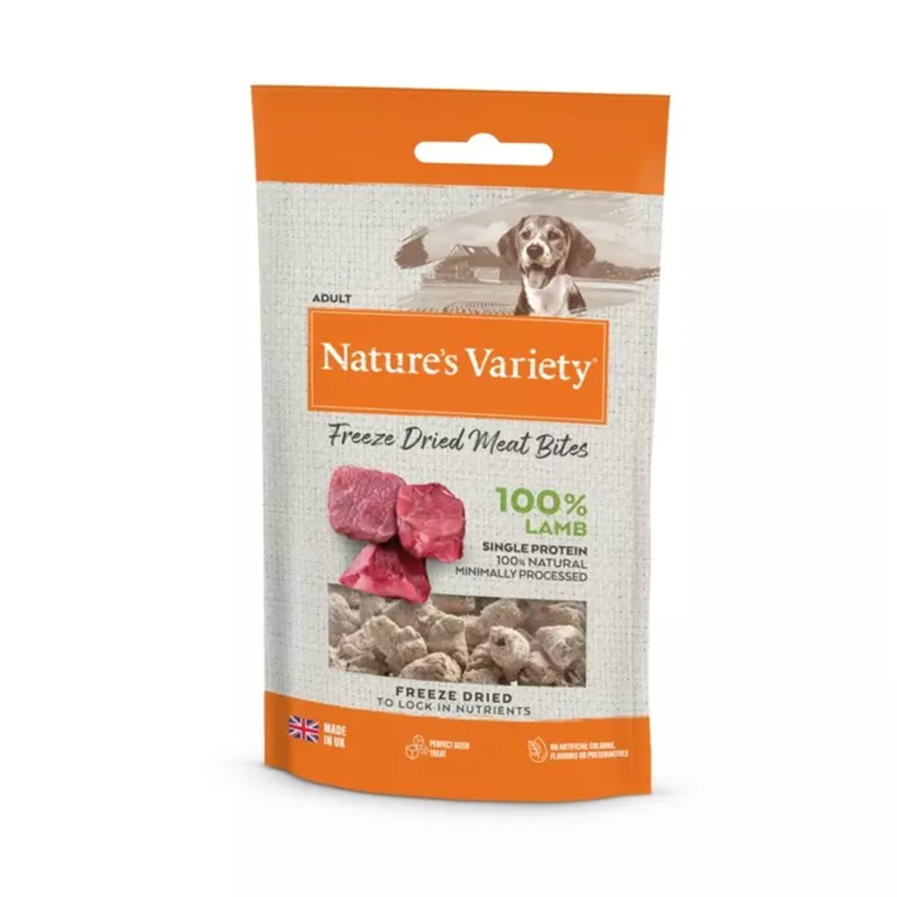 Nature's Variety Freeze Dried Meat Bites Dog Lamb 20g