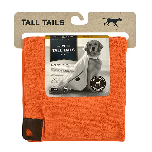 Tall Tails Orange Pet Cape Towel Large
