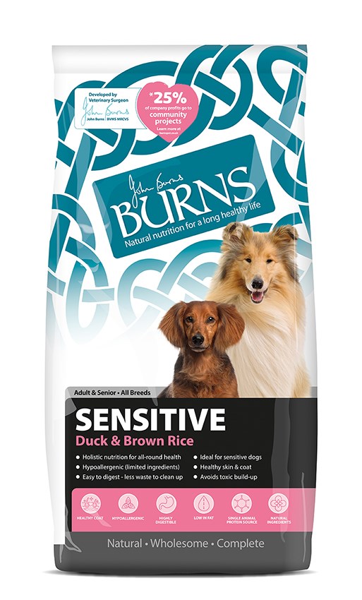 Burns Dog Sensitive with Duck & Brown Rice 12kg