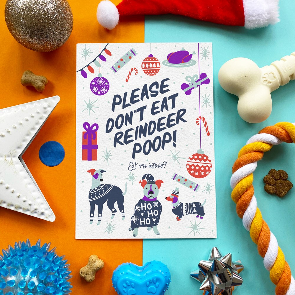 Scoff Paper Please Dont Eat Reindeer Poop Edible Card
