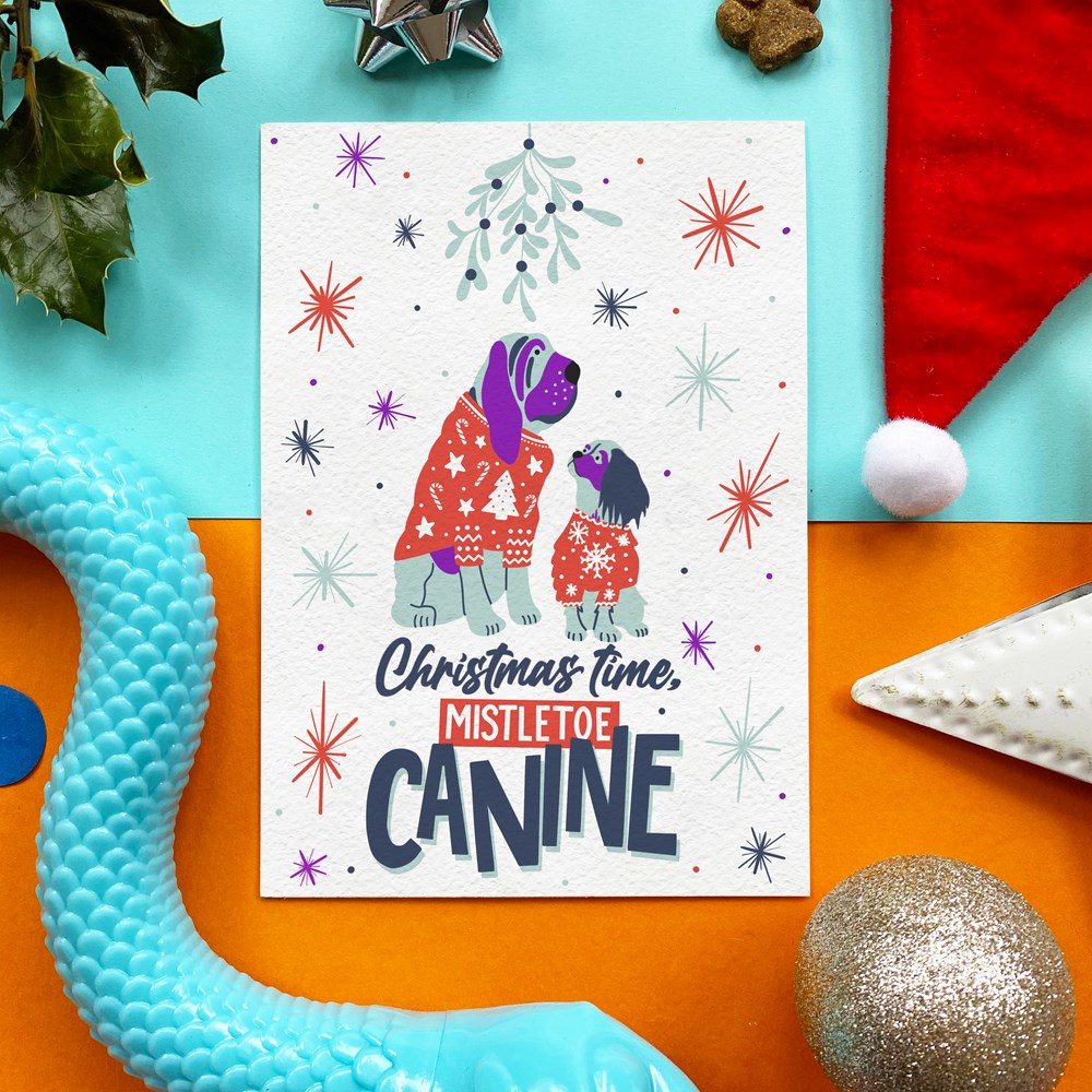 Scoff Paper Mistletoe Canine Edilble Card
