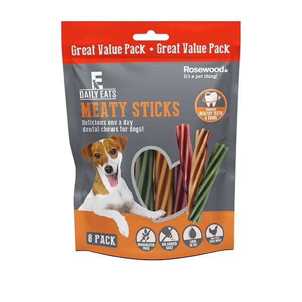 Meaty Sticks For Dogs 8 Pack