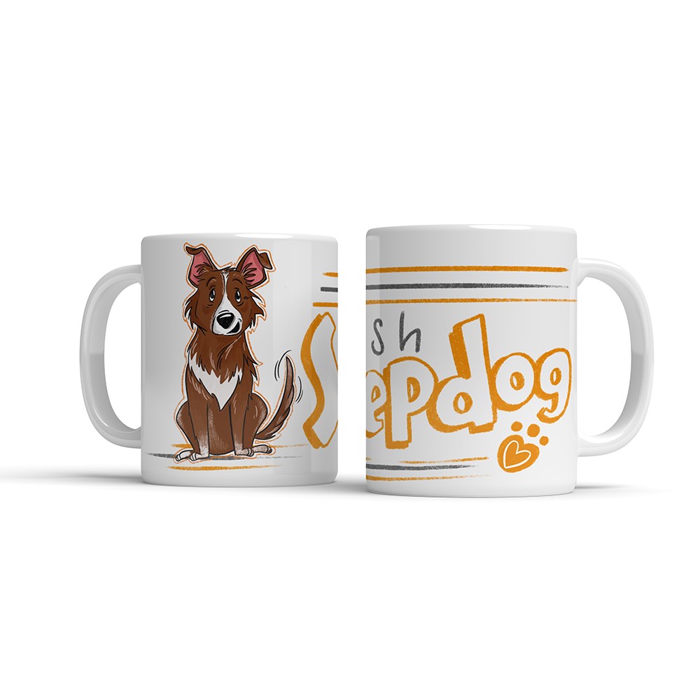 Illustrated Mug - Welsh Sheepdog