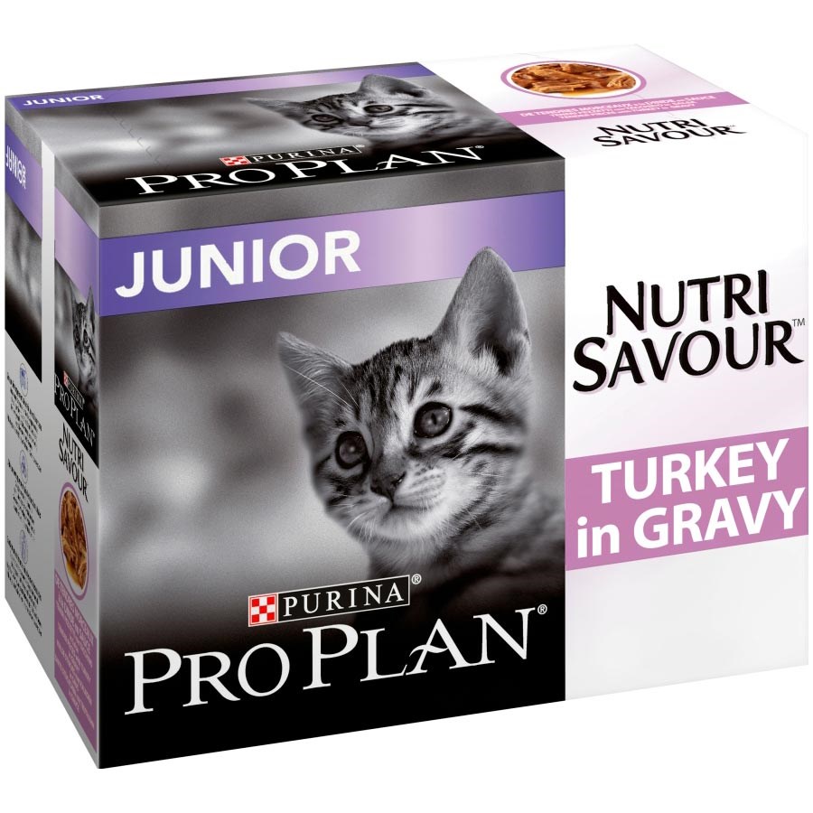Purina Pro Plan NutriSavour Kitten Wet Food Pouches Turkey 10x85g