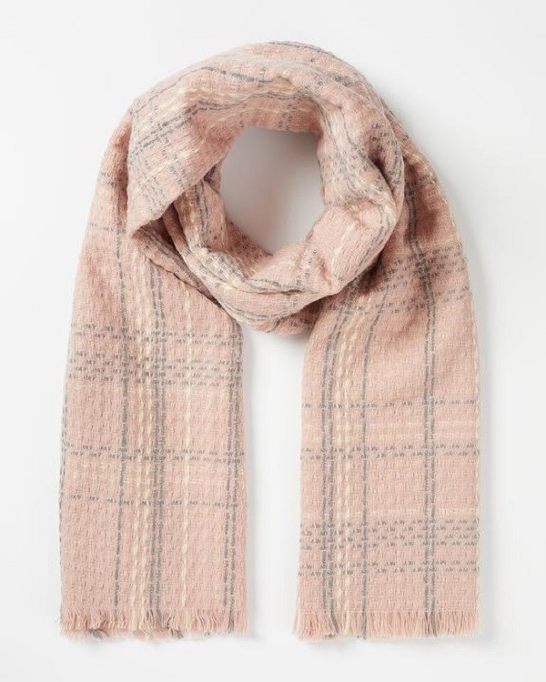 Woven Check Scarf - Pink