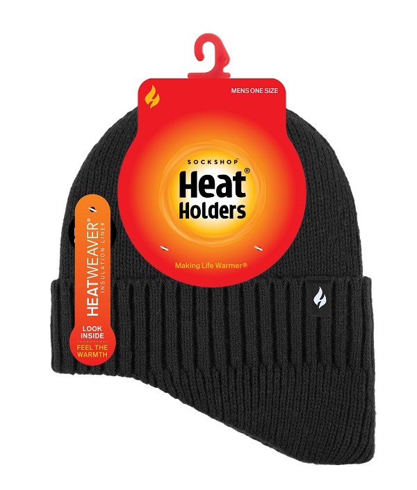 Heat Holders Mens Expedition Drop Neck Hat  - Black