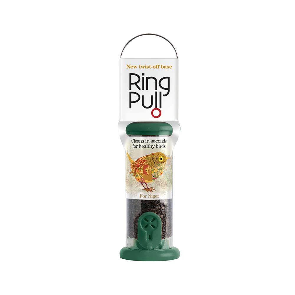 Ring-Pull Click Niger Feeder Small, 2 port, 180mm, green