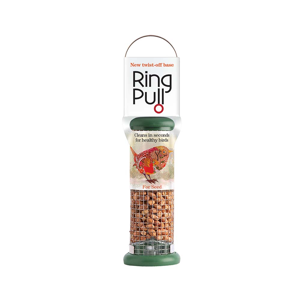 Ring-Pull Click Peanut Feeder Small Mesh 180mm Green