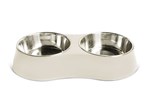 George Barclay Concave Double Feeding Bowl 700ml Antique White