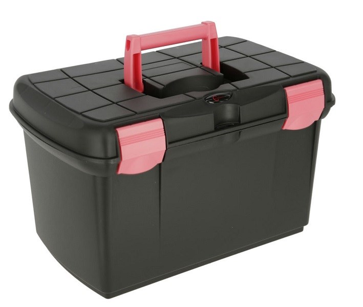 Saddlers Tack Box Standard Black/Pink