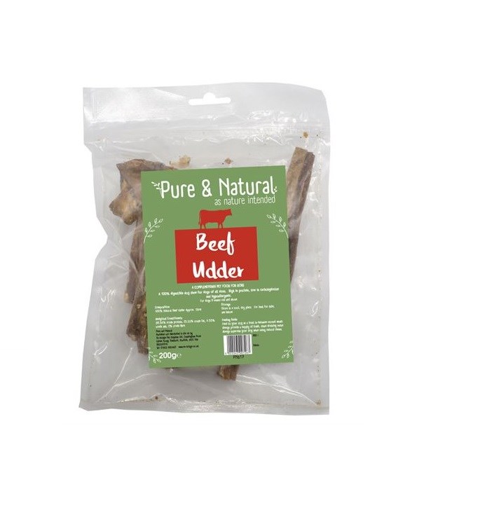 Pure & Natural Beef Udder 15cm 200gm - Natural Dog Treats - Farm & Pet ...