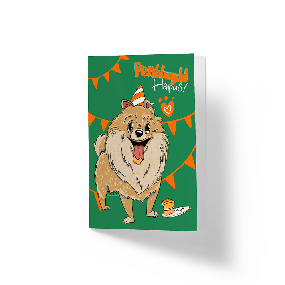 Happy Birthday Pen Blwydd Hapus Pomeranian